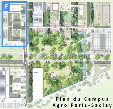 Localisation de la halle technologique dans le campus Agro Paris-Saclay